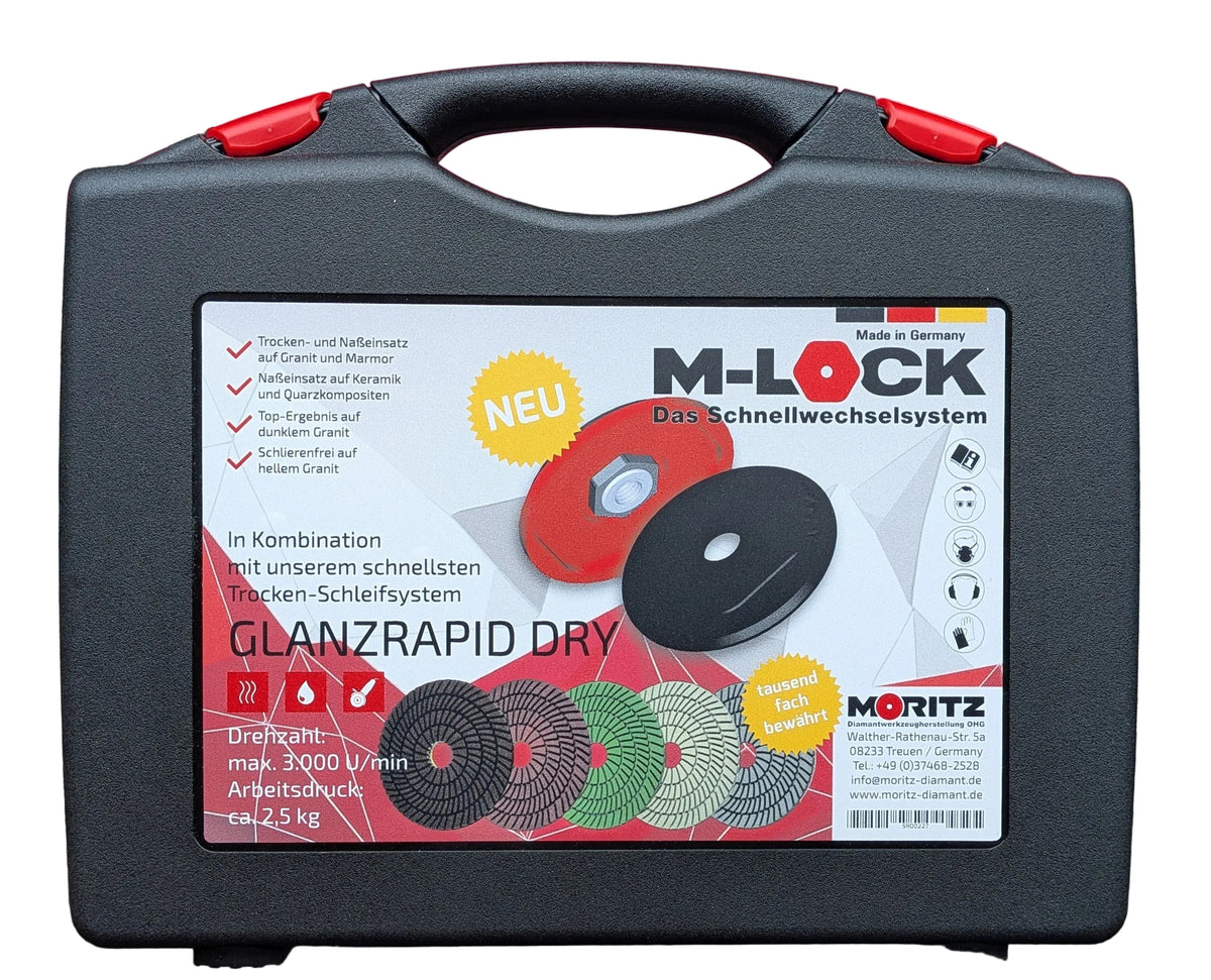 Diamant-Schleifset Glanzrapid DRY Ø100mm mit M-LOCK Schnellwechselsystem