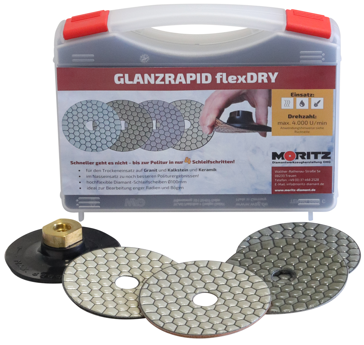 GLANZRAPID flex DRY - Flexibles Trocken-Diamantschleifsystem Ø100mm