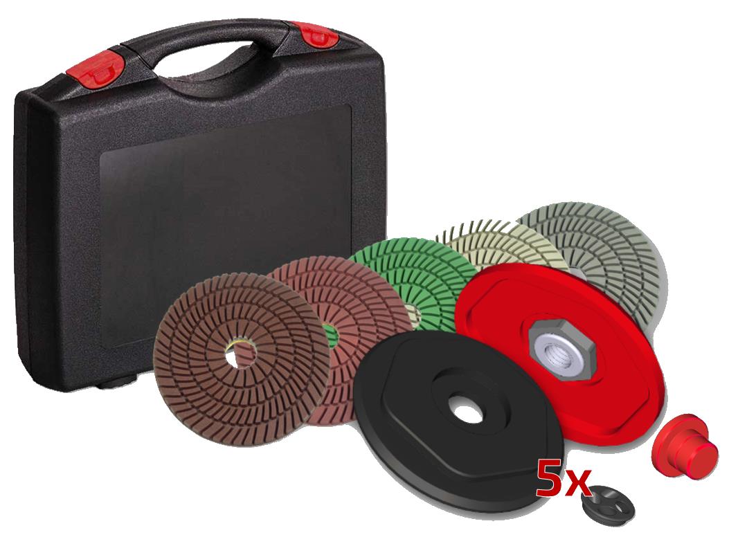 Diamant-Schleifset Glanzrapid DRY Ø100mm mit M-LOCK Schnellwechselsystem