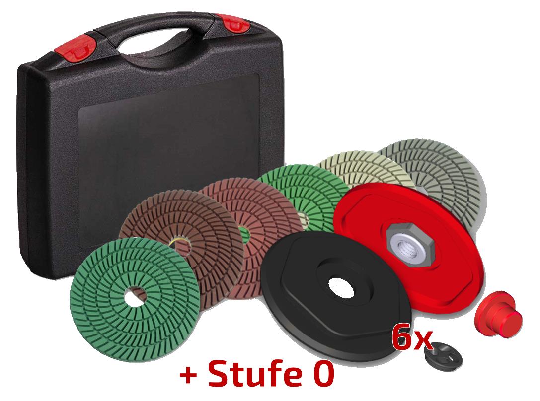 Diamant-Schleifset Glanzrapid DRY Ø100mm mit M-LOCK Schnellwechselsystem